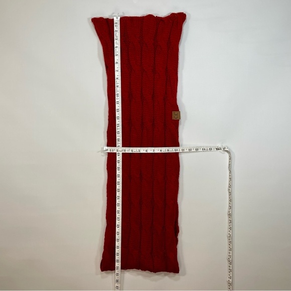 C.C. Red Cable Knit Infinity Scarf - Picture 4 of 7